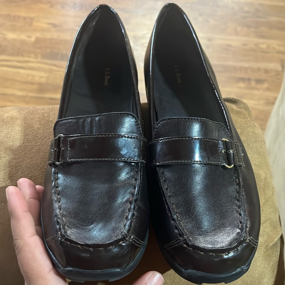 L.L. Bean Slip On Loafers Stonington Brown 8M Leather Shoes
